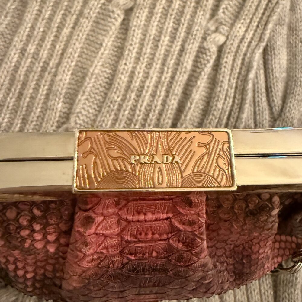 Vintage Prada Python With Lizard Handle And Trim … - image 3